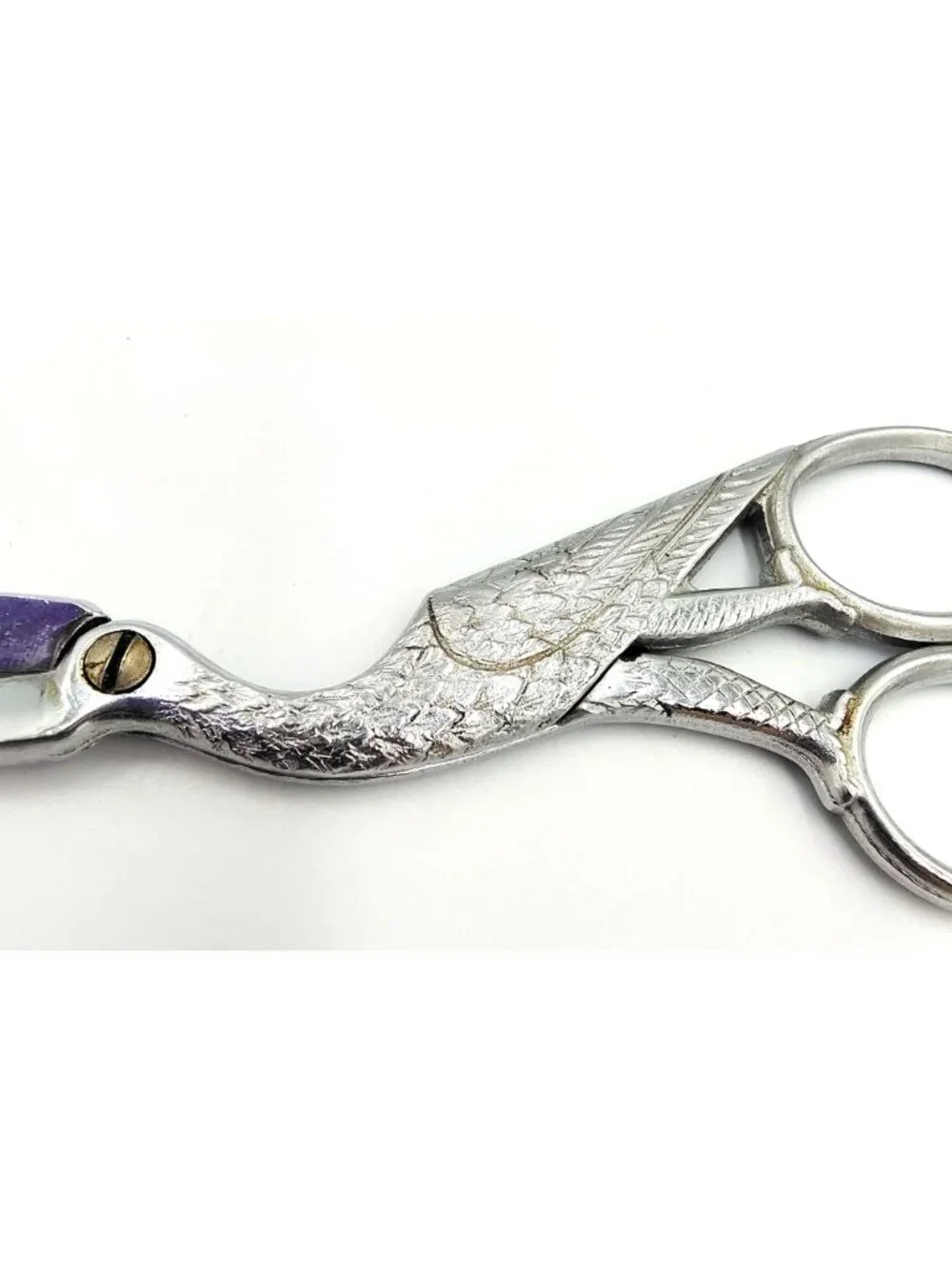 Vintage Crane Bird Sugar Cube Tongs Chrome Plated Figural Serving Utensil 5.25